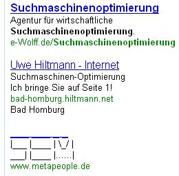 Ad-Words und ACSII