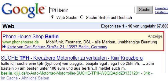 Screenshot 1 TPH Google Local Business AD PlusBox