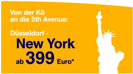 Von Düsseldorf direkt nach New York mit Lufthansa ab 399€